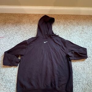 Nike Dark Brown Hoodie with White Logo